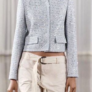 Zara Silver Sequin Women's Blazer